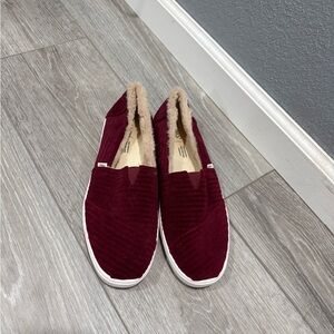 Toms Maroon Corduroy Flats